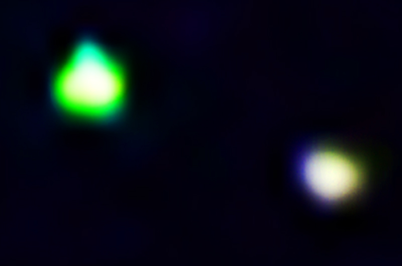 Enhanced sample of the Green UFO anomaly imaged in the desert of Sedona